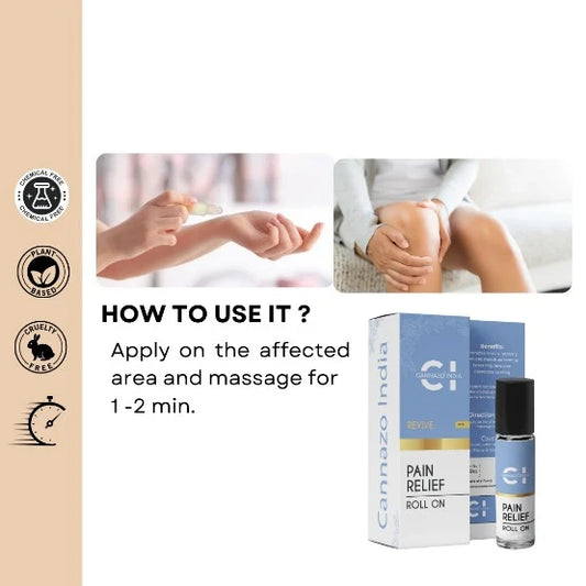 a bottle of cannazo cbd pain relief roll on