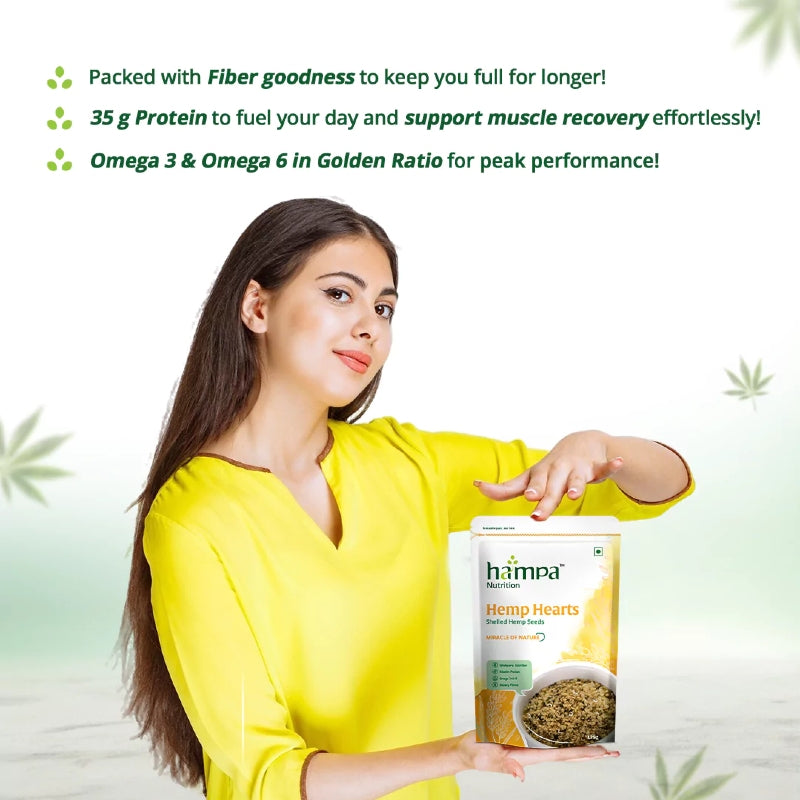 Hampa: Hemp Hearts- Shelled Hemp Seeds - 125g