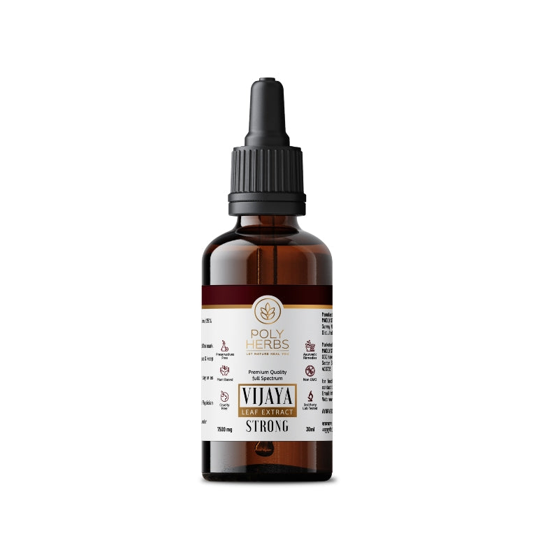 Bottle of Viyaya extract with a white background