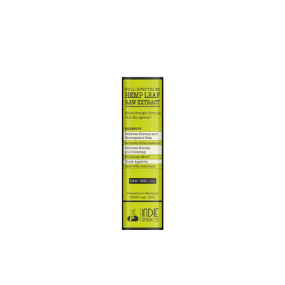 Box of Indie Extracts Medical Cannabis Extract featuring product details and benefits.