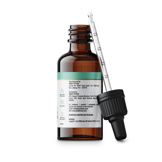 Brown glass CBD Oil bottle with dropper on a white background