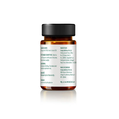 Hemp pill bottle with label on a white background