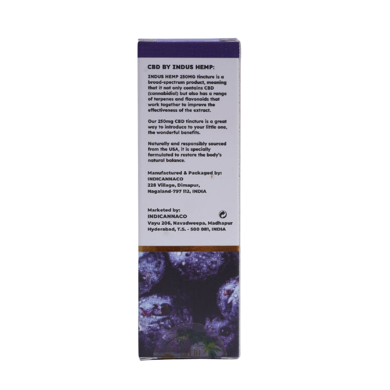 CBD product packaging with text and branding on a white background