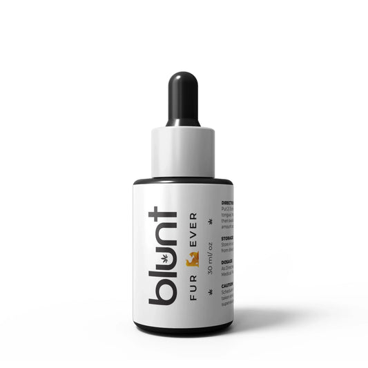 Blunt Fur Ever CBD Oil bottle on a white background