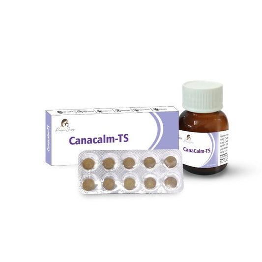 Box and blister pack of Cannacalm-TS tablets by Paarmi Cares.