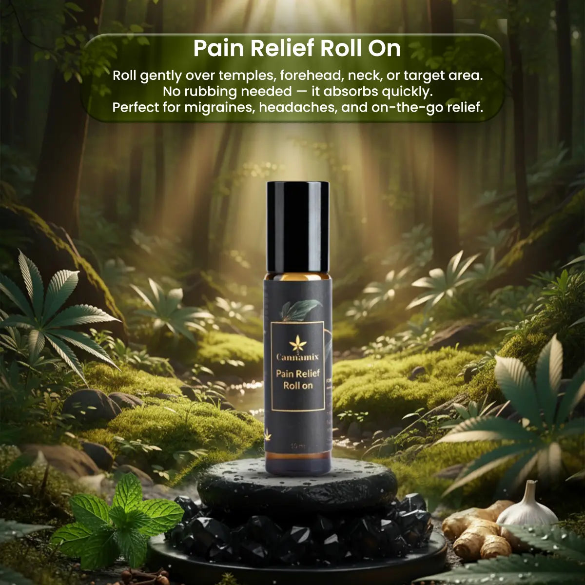 Pain Relief Roll On bottle with natural setting