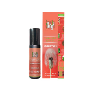 Body oil bottle and packaging with 'Cure by Design' branding on a white background