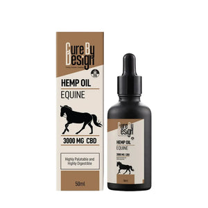 Cure By Design Hemp oil for equine with packaging on a white background
