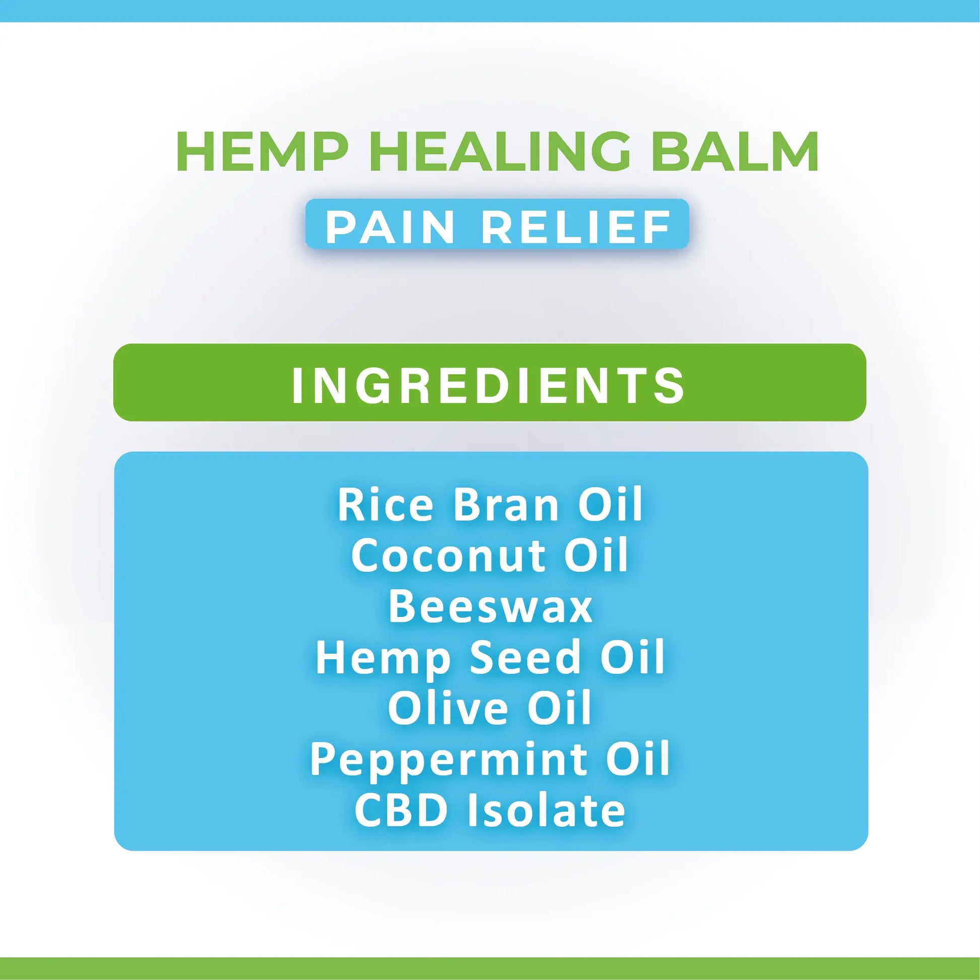 Hemp healing balm for Pets ingredients list on a white background