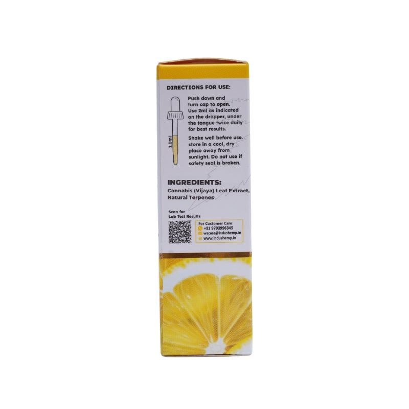 CBD Oil Box with directions and ingredients for a product on a white background