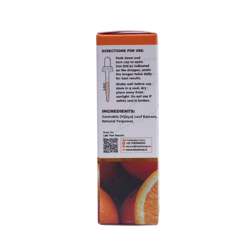 CBD Oil Product packaging with directions and ingredients on a white background