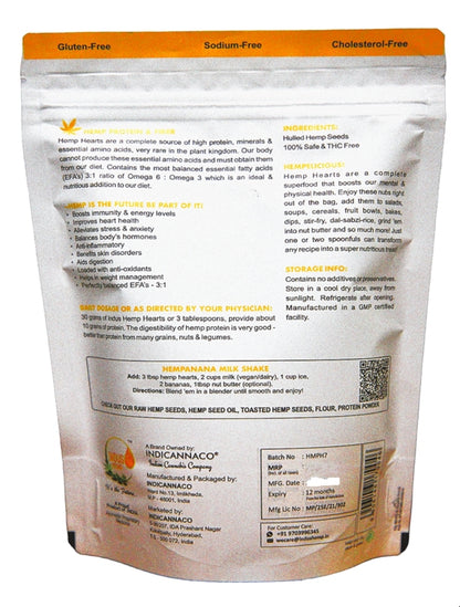 Back view of a package with nutritional information and branding on a white background