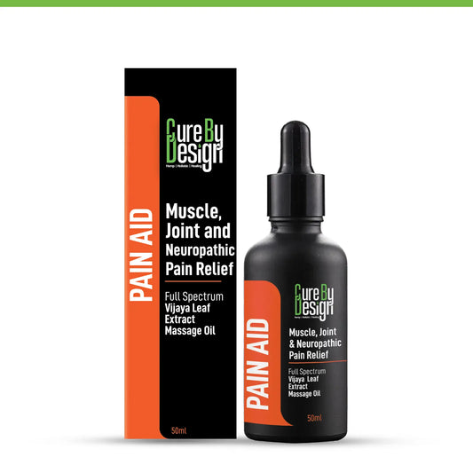 Cure By Design Pain Aid product packaging on a white background